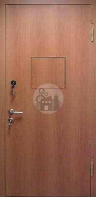 металлическая кассовая дверь с отделкой ламинатом-ДВ-1185